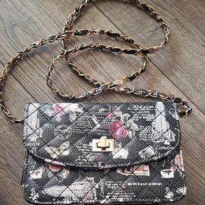 Chic Black Patterned Women's Bag